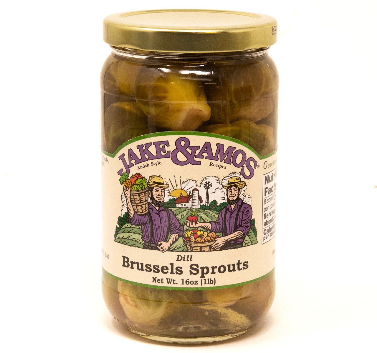 Jake and Amos Pickled Dill Brussels Sprouts 16 Ounces - CountryMax