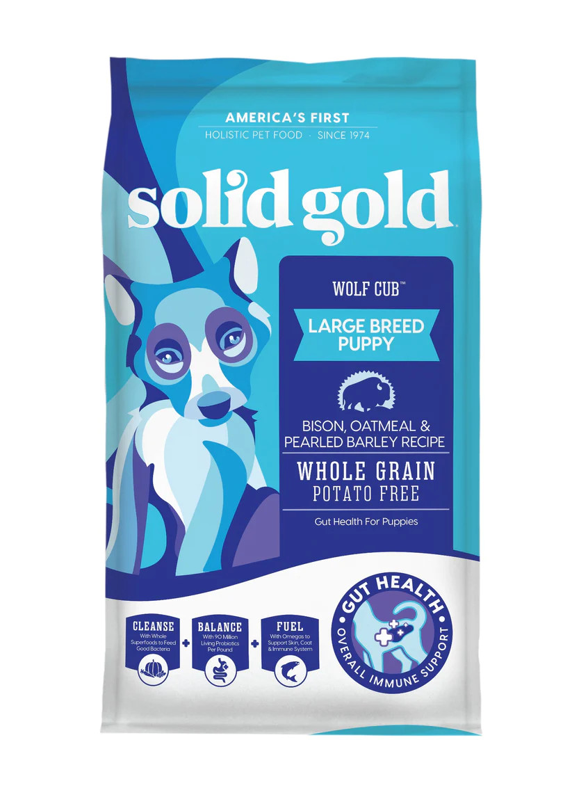 Solid Gold Wolf Cub Bison, Oatmeal Pearled Barley Large Breed
