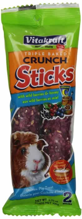 View of Vitakraft Berry Crunch Sticks Guinea Pig Treats 3.75 Ounces - CountryMax