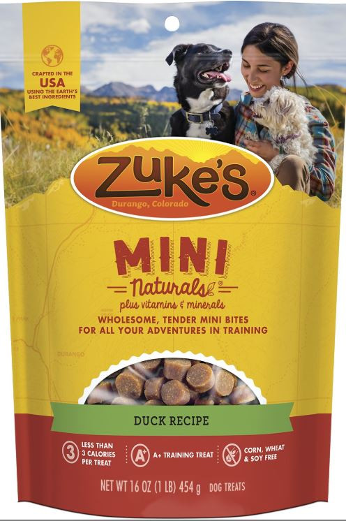 Zuke's Mini Naturals Duck Recipe Dog Treats 1lb Bag - CountryMax