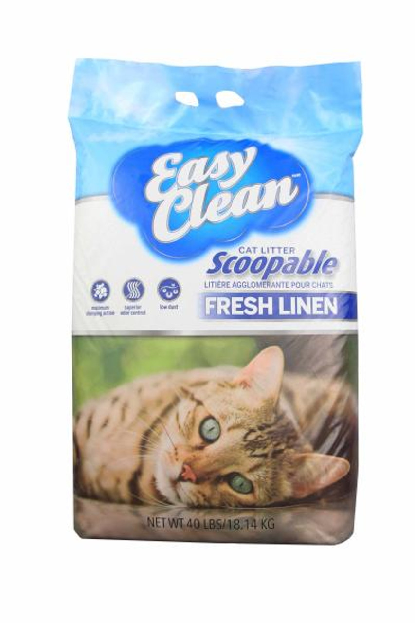 Pestell Easy Clean Fresh Linen Scent Scoopable Cat Litter 40Lb Bag