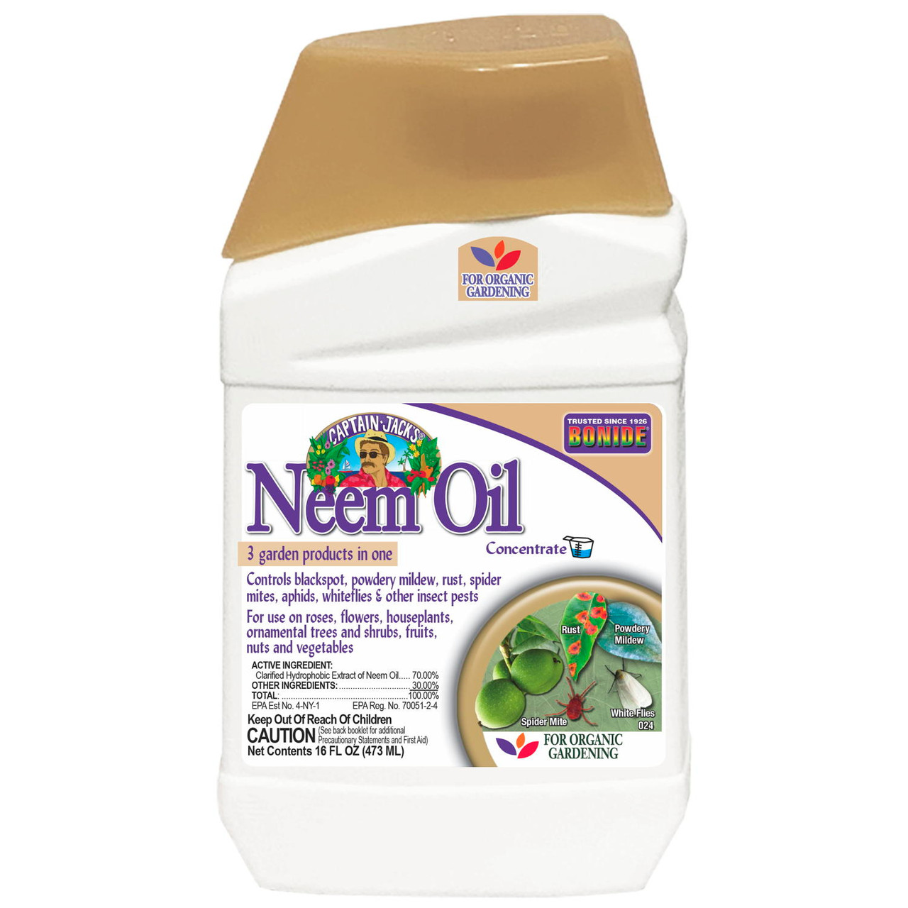 Bonide Neem Oil Fungicide, Miticide & Insecticide Concentrate, 1 pint