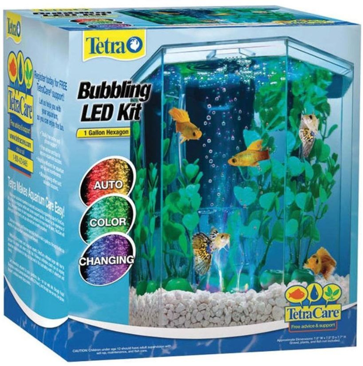 in tegenstelling tot Krachtig Academie Tetra Hexagon Aquarium Kit With LED Bubbler 1 Gallon - CountryMax