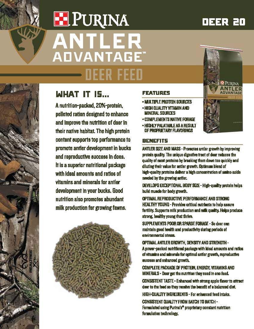 Purina Antler Advantage Deer 20 Feed 50 Pounds CountryMax