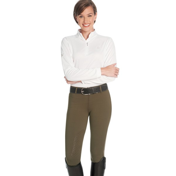 Legging équitation OVATION Aerowick Avec Patch Silicone Genou, Beige, Taille Petite Large