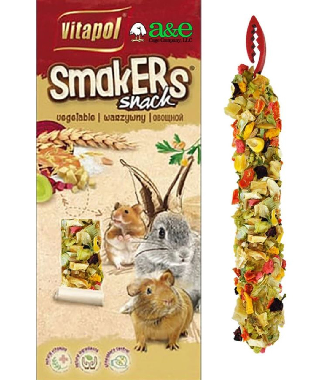 Vitapol Smakers Small Animal Vegetable Treat Sticks, 2 Pack