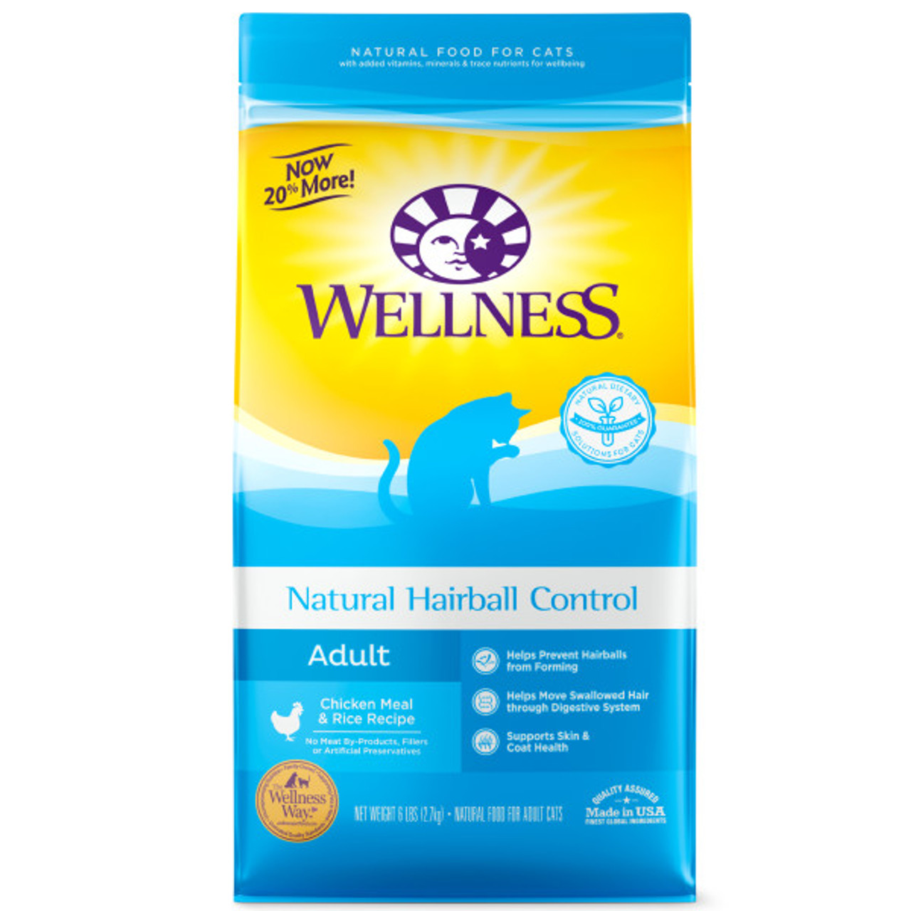 Wellness natural hairball sale control cat food