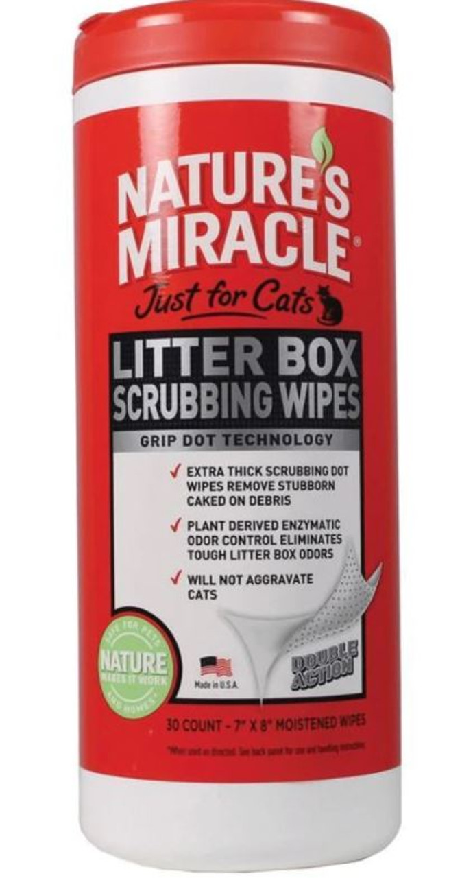 NATURE'S MIRACLE Cat Litter Box Scrubbing Wipes, 30 count 