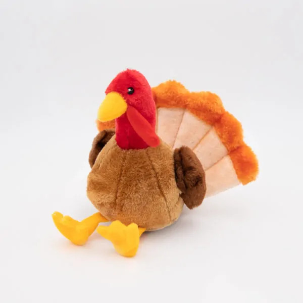 Zippy Paws Fall Harvest Tucker the Turkey Plush Dog Toy, Medium