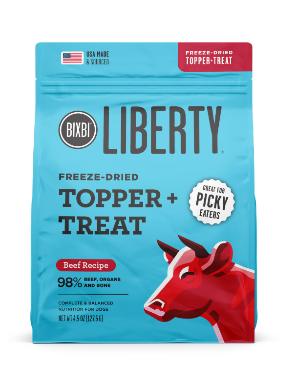 Bixbi Liberty Beef Freeze Dried Dog Topper & Treat, 4.5oz CountryMax