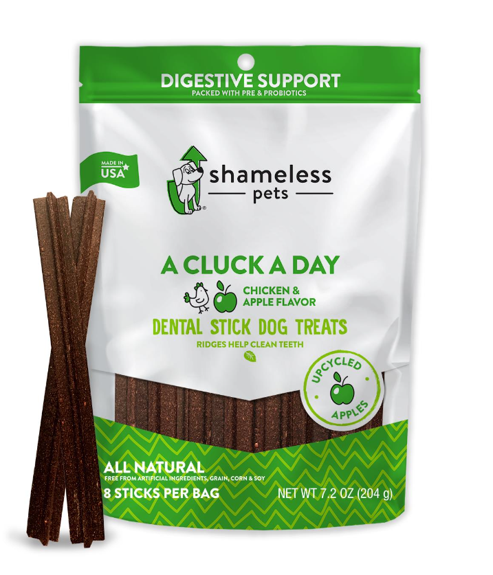 Shameless Pets A Cluck A Day Pre/Probiotic Dental Stick Dog Treats, 7.2