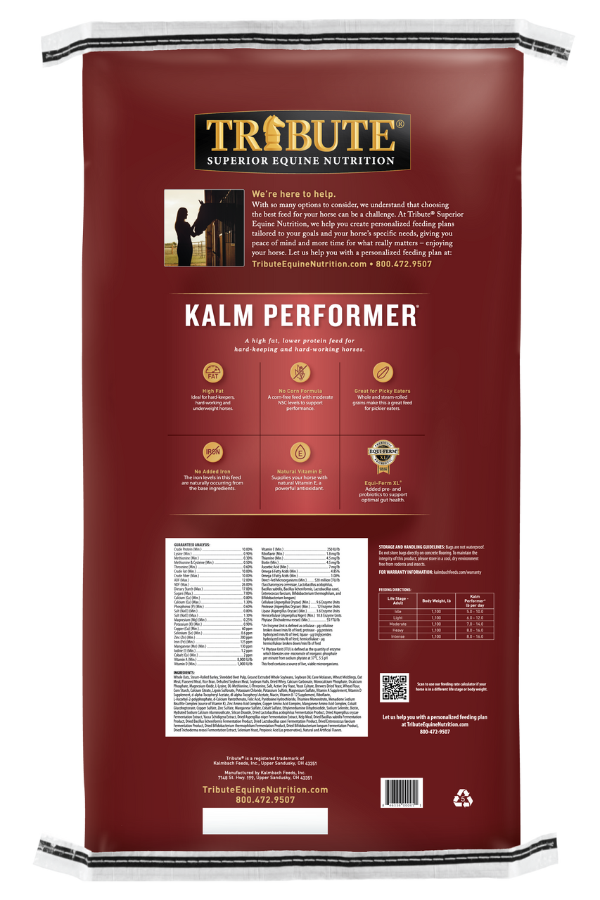 Kalmbach Tribute Kalm Performer Textured Horse Feed, 50lbs