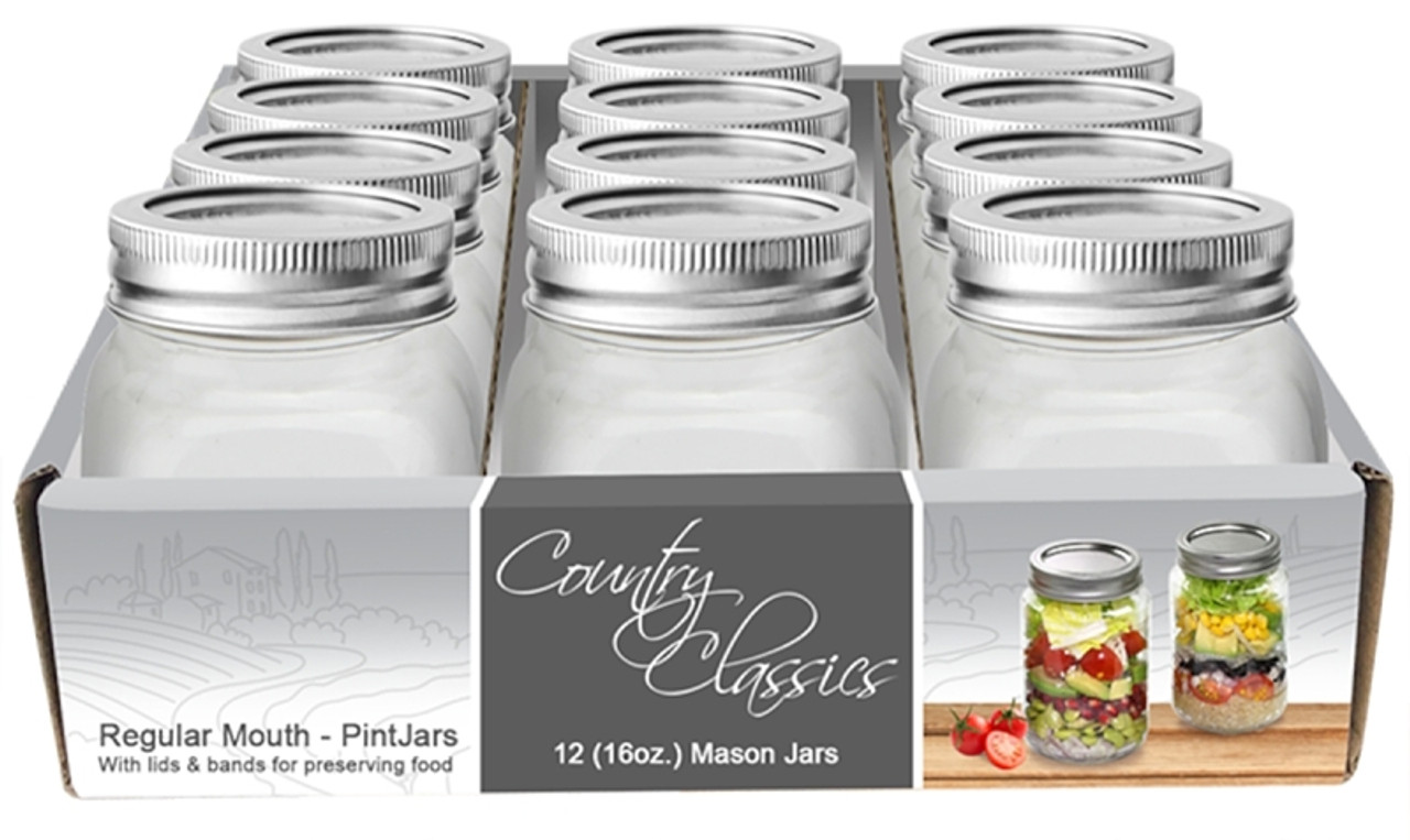 Ball Mason Jars, Wide Mouth, Pint - 12 jars