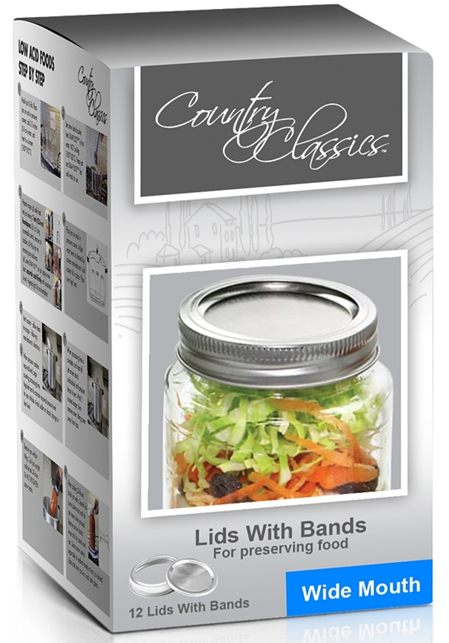 Choice 32 oz. Quart Wide Mouth Glass Canning / Mason Jar with Silver Metal  Lid and Band - 12/Pack