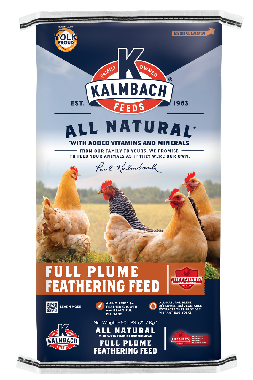 Kalmbach Full Plume Feathering Mini Pellet Chicken Feed, 50lbs