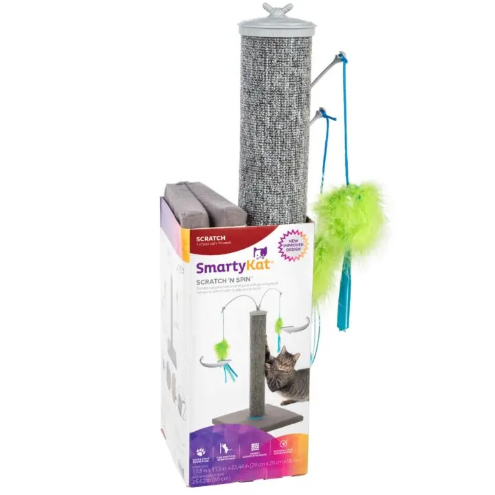 SmartyKat Scratch 'N Spin Scratch Post with Spinning Wands Cat Toy