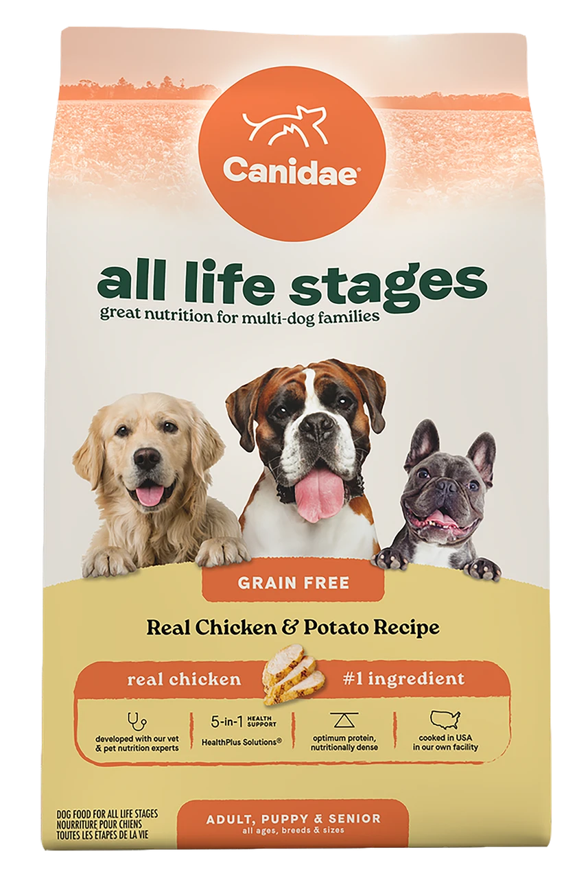 Canidae All Life Stages Grain Free Real Chicken Potato Dry Dog Food, 24lbs
