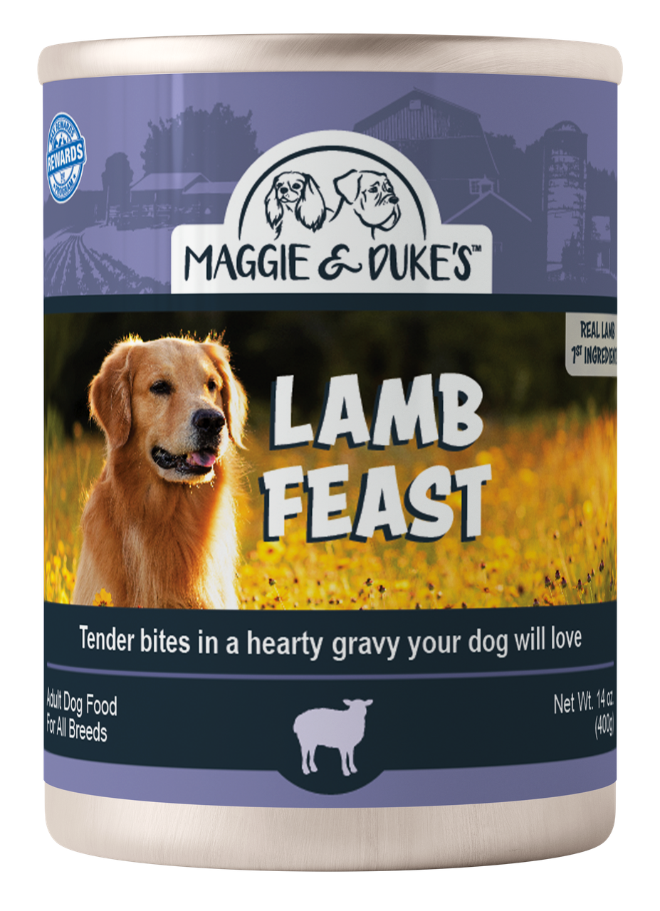 ドッグフード yuiko kannabe Maggie & Duke's Lamb Feast Tender Bites in Gravy Canned Dog Food 14 Oz