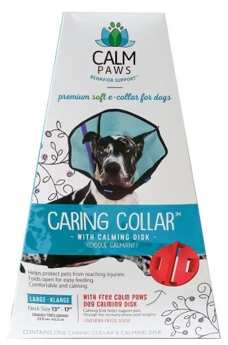 Calm Paws Caring Collar with Calming Disk for Dogs, Large