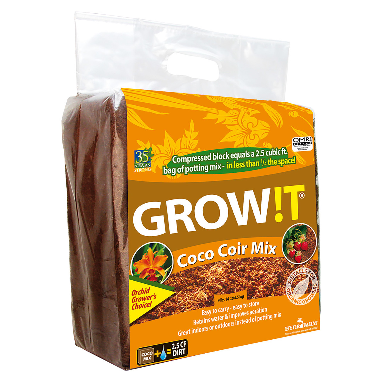 Hydrofarm GROW!T Organic Coco Coir Mix