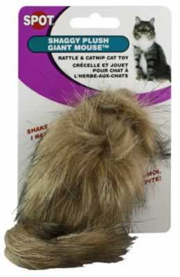 Ethical Pet Shaggy Plush Giant Mouse Cat Toy with Catnip
