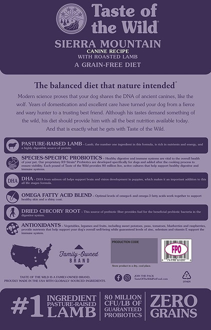 sierra mountain dog food