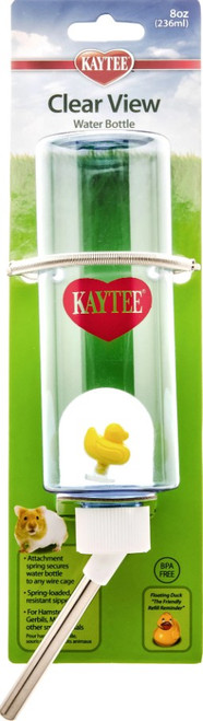 Kaytee Clear View Plastic Water Bottle, 8oz.