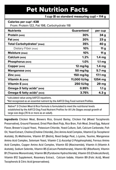 Kent Native Level 3 Performance Dog Food 40 Pounds - CountryMax