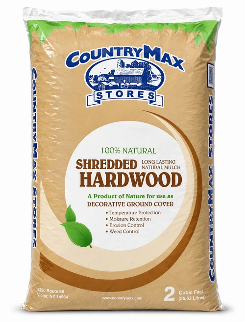 CountryMax Natural Shredded Hardwood Mulch, 2 Cu. Ft.