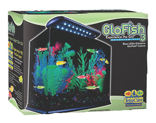 GloFish LED Half Moon Bubbling Aquarium Kit, 3 Gal.