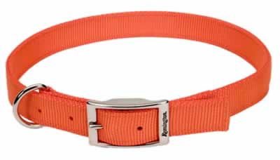 Coastal Remington Double-Ply Orange Reflective Nylon Dog Collar
