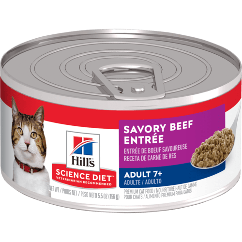 Hill's Science Diet Adult 7+ Savory Beef Entree Canned Cat Food, 5.5 Oz.