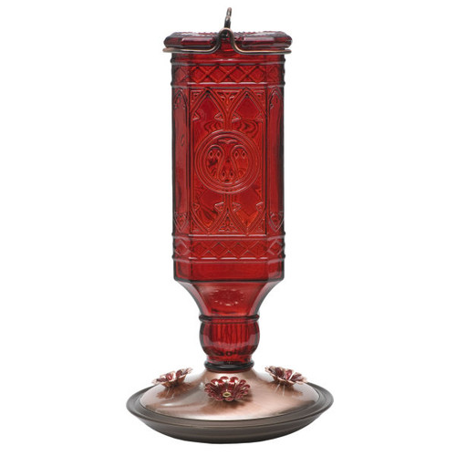Perky Pet Antique Red Glass Bottle Hummingbird Feeder 24 Oz. Perky Pet Antique Red Glass Bottle Hummingbird Feeder 24 Oz.