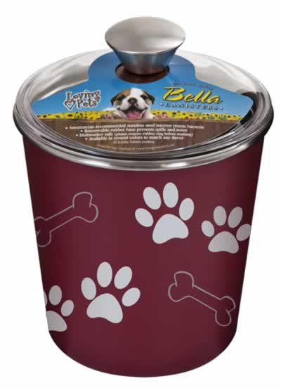 Bella Bowl Merlot Doggie Treat Canister