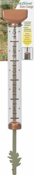 Decorative Easy Read Magnifying Copper Rain Gauge
