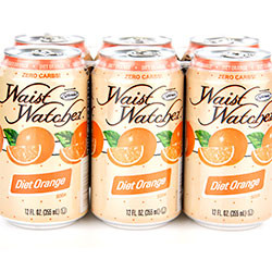 Waist Watcher Diet Orange Soda, 6 pack, 12 oz cans