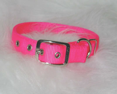 Hamilton Double Thick Deluxe Hot Pink Nylon Buckle Collar 1 x 24
