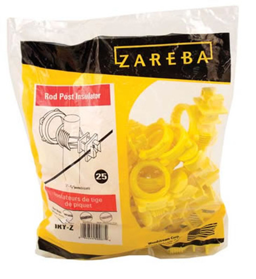 Zareba Rod Post Insulator, 25 Pack, Yellow