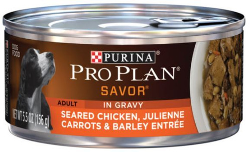 Purina Pro Plan Savor Adult Seared Chicken, Julienne Carrots & Barley Entree in Gravy