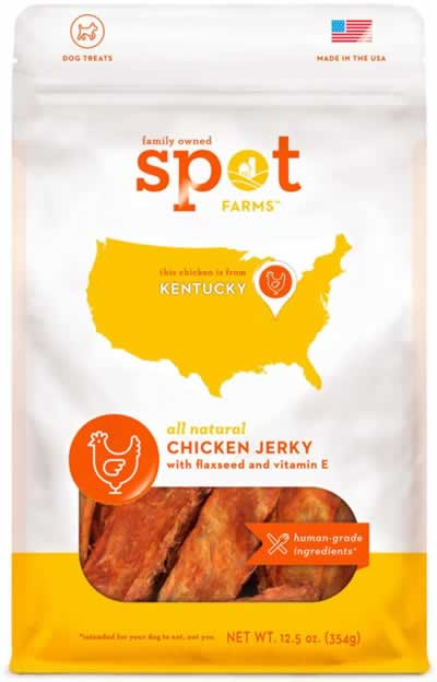 Spot Farms Chicken Jerky with Flaxseed & Vitamin E Dog Treats 12.5 Ounces