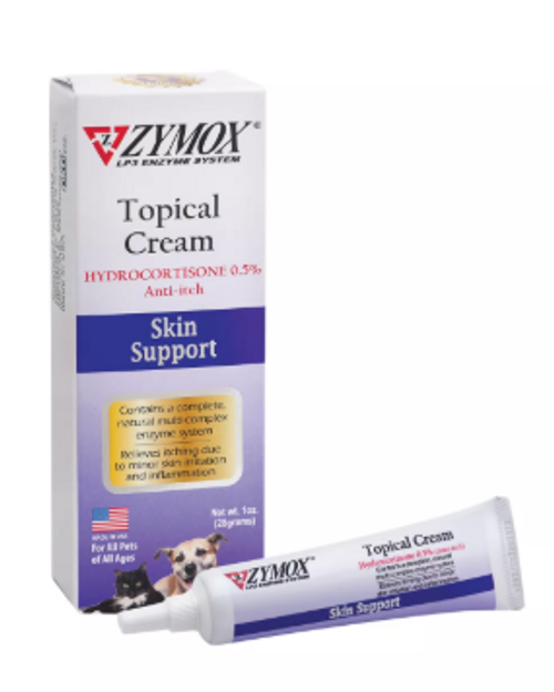 Zymox Hydrocortisone 0.5% Topical Cream for Dogs & Cats, 1oz