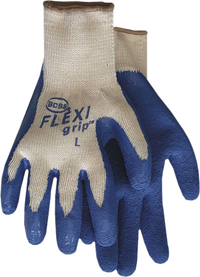 Boss FLEXIgrip Blue Latex Palm String Kit Work Glove, Medium
