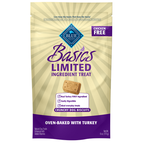 Blue Buffalo Basics Limited Ingredient Formula Turkey & Potato Dog Biscuits, 6 Oz. Bag