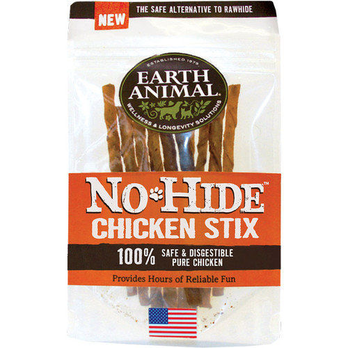 Earth Animal No-Hide Chicken Small Stix Dog Treats 10 Pack 1.6oz Bag