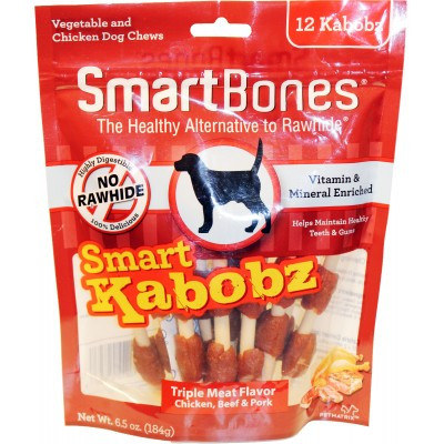 SmartBones Smart Kabobz With Chicken Beef & Pork Dog Treats 12Pack