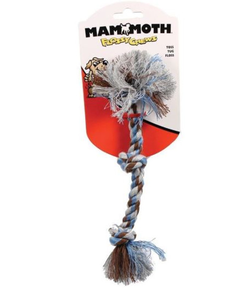 Mammoth Flossy Chews Color 3 Knot Rope Tug Dog Toy