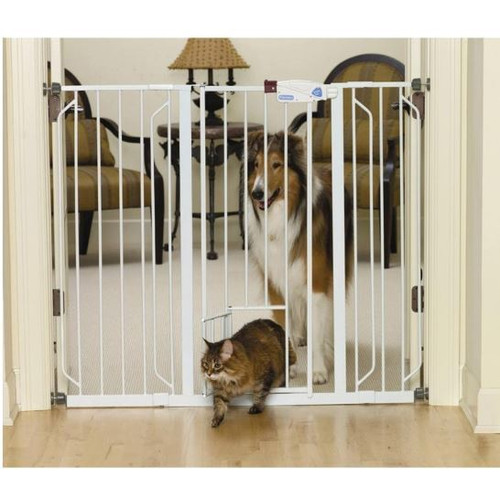 carlson extra tall walk through pet gate with small pet door