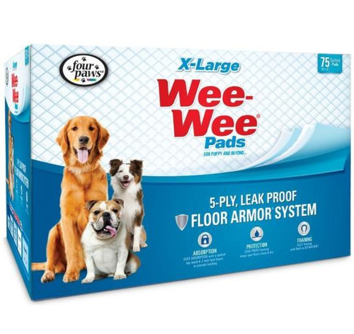 Four Paws Wee-Wee Pads, X-Large, 75 Pack