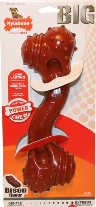 Nylabone Textured Power Chew Big Bone, Monster, Bison