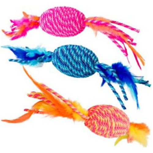 Spot Elasteeez Roller/Feathers Cat Toy, 8"